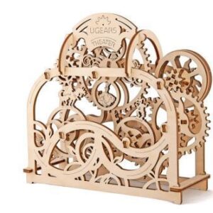 Puzzle théâtre Ugears, maquette mécanique à assembler autour d’un décor de scène