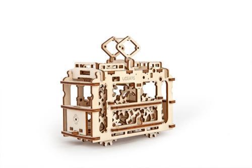 Puzzle Ugears Tram on Rails, maquette mécanique 3D sur thème ferroviaire