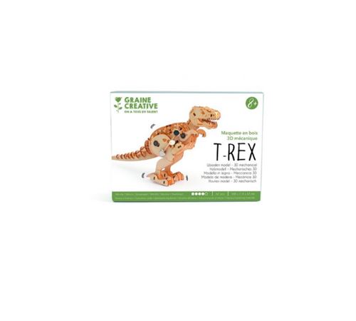 Maquette T-Rex en bois en trois dimensions, à assembler en version mécanique