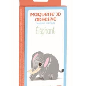 Maquette éléphant en bois à assembler, modèle tridimensionnel en bois.