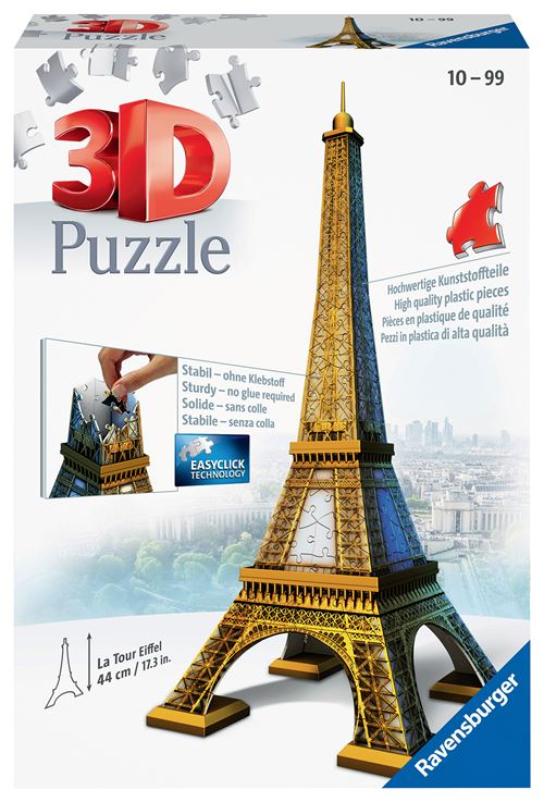 Puzzle 3D Ravensburger Tour Eiffel, modèle architectural à assembler et exposer