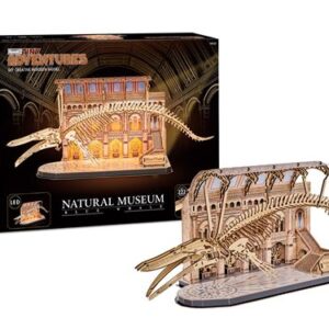 Puzzle 3D Tiny Adventures Baleine Bleue en bois, composé de 222 pièces