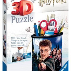 Puzzle 3D Ravensburger Harry Potter présenté comme pot à crayons pour bureau