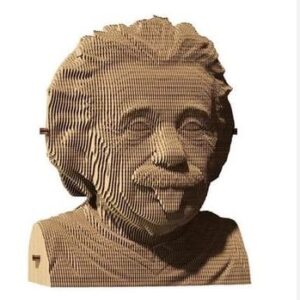Cartonic puzzle 3D Albert Einstein, modèle en volume dans sa déclinaison Naturel