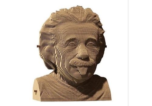 Cartonic puzzle 3D Albert Einstein, modèle en volume dans sa déclinaison Naturel