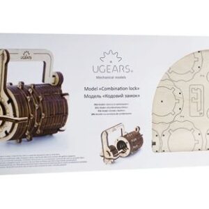 Puzzle 3D Ugears Combination Lock, maquette mécanique au thème de serrure à combinaison.