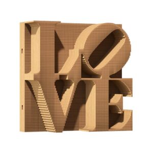 Puzzle 3D Cartonic Love en carton, modèle destiné à un assemblage en volume
