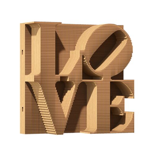 Puzzle 3D Cartonic Love en carton, modèle destiné à un assemblage en volume