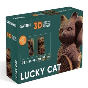 Cartonic Puzzle 3D Lucky Cat naturel, puzzle en volume représentant un chat