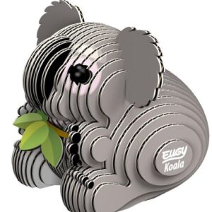 Eugy Puzzle 3D koala en carton gris avec ses 32 pièces