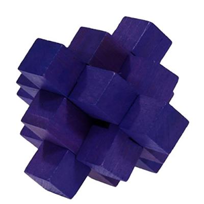 Puzzle 3D Fridolin 17184 en bloc violet présenté comme un puzzle en volume