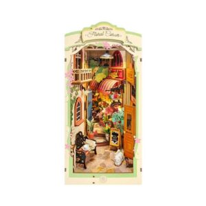 Serre-livres Rolife Coin fleuri, maquette miniature au thème floral pour bibliothèque
