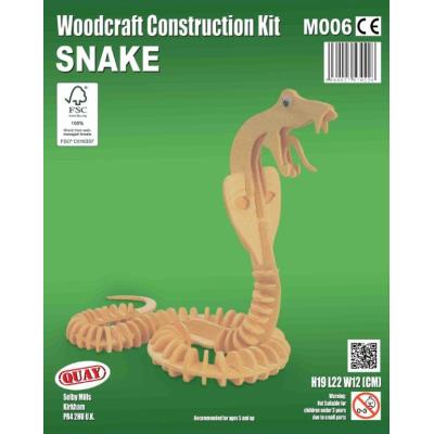 Maquette en bois Serpent, modèle créatif représentant un serpent en bois