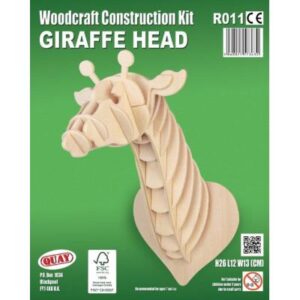 Maquette en bois tête de girafe, modèle créatif représentant un animal