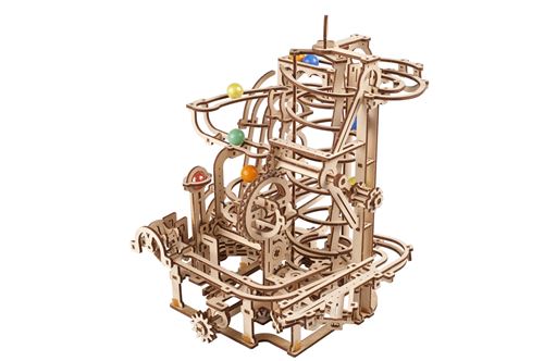 Palan à spirale Ugears, maquette mécanique en bois pour piste de billes