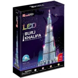 Puzzle 3D Burj Khalifa en 136 pièces avec LED, dédié à la tour de Dubaï
