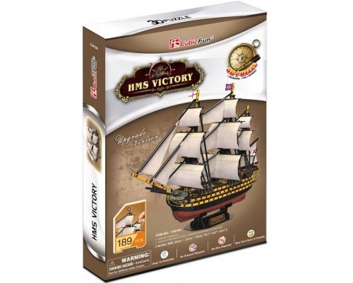 Puzzle 3D HMS Victory Cubic Fun présenté comme un modèle de navire en volume
