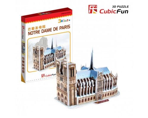 Puzzle 39 Pièces : Puzzle 3D Série Mini - France, Paris : Cathédrale Notre-Dame (Difficulté 2/8), Cubic Fun
