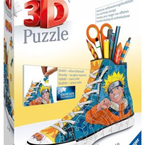 Puzzle 3D Ravensburger Naruto en forme de sneaker, assemblé comme pot à crayons