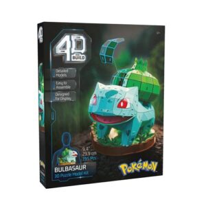 Puzzle 3D Bulbizarre Pokémon monté, avec son volume détaillé et reconnaissable