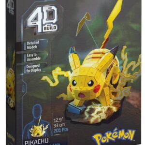 Puzzle 3D Pikachu Pokémon assemblé, figurine aux détails graphiques et silhouette reconnaissable