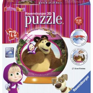 Puzzle 3D Masha et Michka Ravensburger présenté comme un modèle de 72 pièces