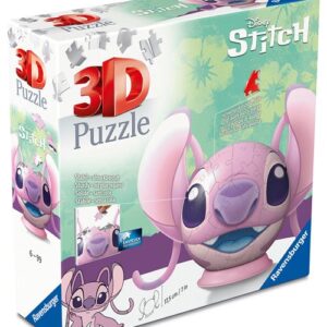 Puzzle 3D Ravensburger Angel monté, tête ronde avec oreilles en carton et socle