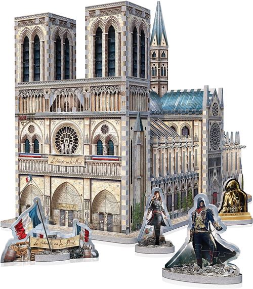 Puzzle 3D Assassin's Creed Notre Dame multicolore de 860 pièces