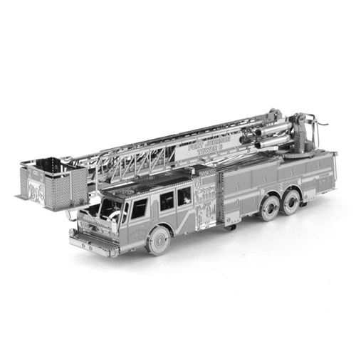 Puzzle 3D camion de pompier, maquette métallique DIY à assembler