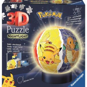 Puzzle 3D Ravensburger Ball Pokémon illuminé avec ses 72 pièces