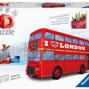 Puzzle 3D Ravensburger Bus Londonien, modèle rouge à assembler en volume