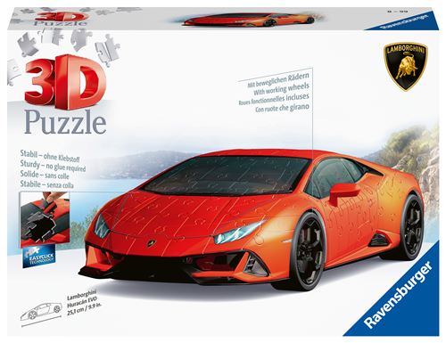 Puzzle 3D Ravensburger Lamborghini Huracán EVO, modèle à assembler inspiré d’une voiture sportive