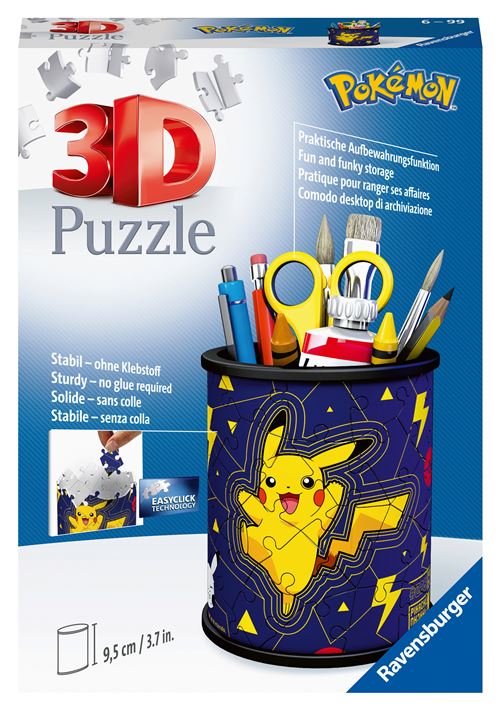 Puzzle 3D Pokémon en forme de pot à crayons pour bureau