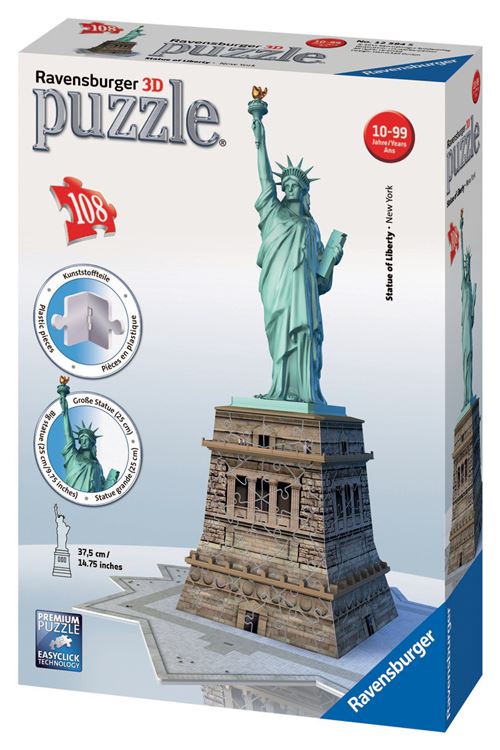 Puzzle Ravensburger Statue de la Liberté, modèle 3D sur le thème d’un monument