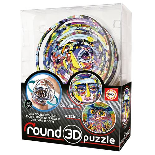 Puzzle 3D Educa Abstract Art rond au motif abstrait pour assemblage en volume