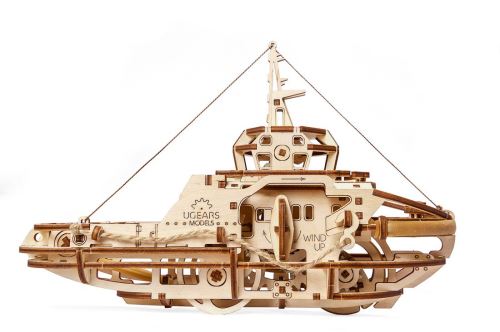Puzzle 3D Ugears Remorqueur, maquette mécanique inspirée d’un bateau remorqueur