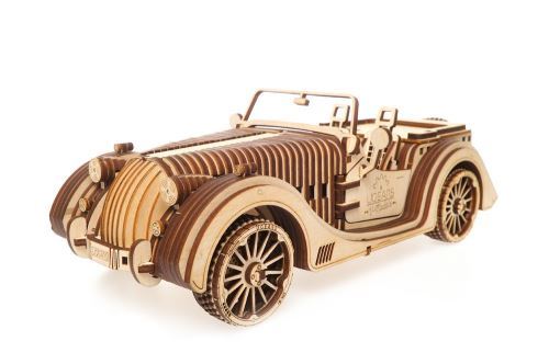 Puzzle 3D Ugears Roadster VM 01 présenté comme maquette mécanique