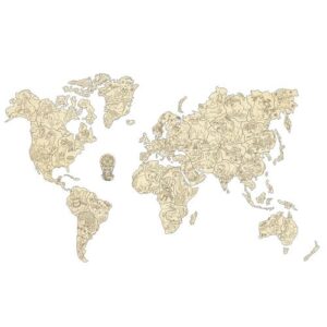 Puzzle 3D World Map Animals en bois sur le thème des animaux et du monde