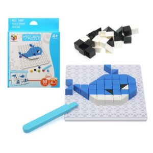 Puzzle 3D Wale, modèle de puzzle en volume, dimensions indiquées 17 x 13,5 cm