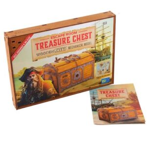Puzzle 3D bois Escape Room Treasure Chest, modèle en bois à construire