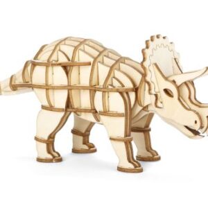 Puzzle 3D en bois Kikkerland Triceratops assemblé en modèle décoratif