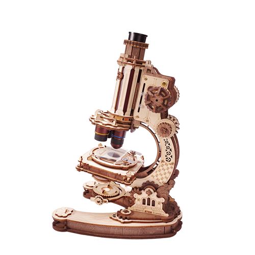 Puzzle 3D en bois Rokr Microscope, maquette en volume sur thème scientifique