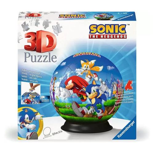 Puzzle 3D globe Sonic composé de 72 pièces, au format en volume