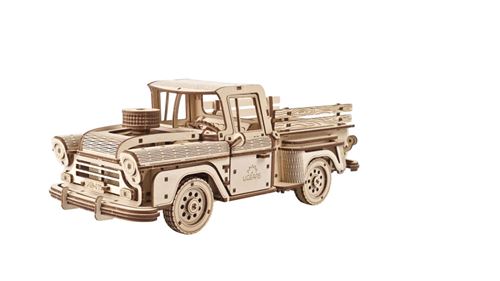 Puzzle 3D Ugears Pick-up Bûcheron, maquette en bois sur le thème du véhicule