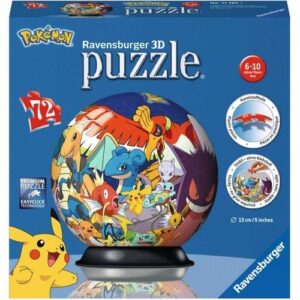 Puzzle 3D Pokémon Puzzleball de 72 pièces avec quatre personnages