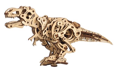 Puzzle Ugears Tyrannosaurux Rex en bois, maquette mécanique de dinosaure à exposer