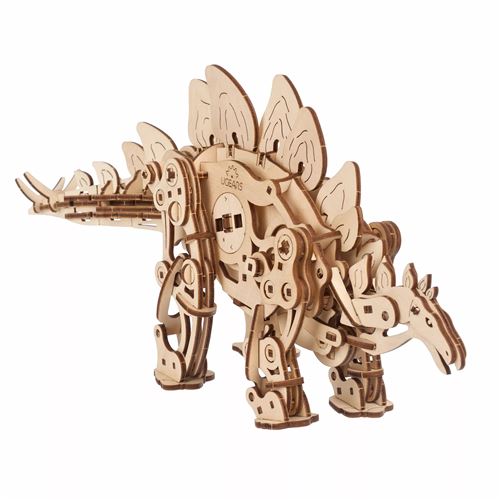Puzzle 3D Stégosaure UGEARS en bois, modèle de dinosaure à exposer.